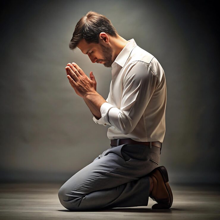 man-his-knees